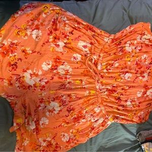 Torrid Orange Floral Knit Romper